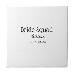 Bride squad bridesmaid add name bachelorette party tile