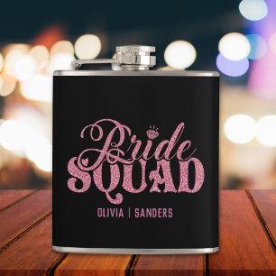 Bride Squad Bright Pink Hip Flask