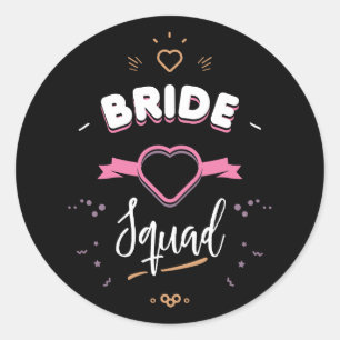 Bride squad classic round sticker