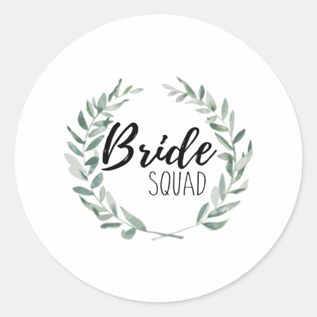 Bride Squad Classic Round Sticker (Front)