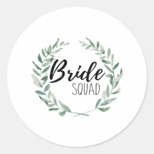 Bride Squad Classic Round Sticker