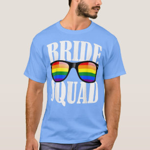 Bride Squad Costume LGBT Pride Rainbow Flag Bachel T-Shirt