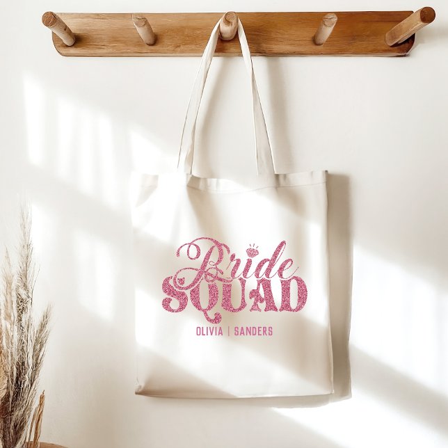Bride Squad Cute Bright Pink  Tote Bag (Creator Uploaded)