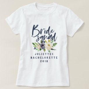 Bride squad floral watercolor t-shirt