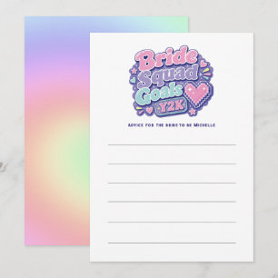 Bride Squad Goals Y2K Bachelorette Advice Card