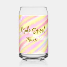 Bride squad golden pastel pink colorful glitter br