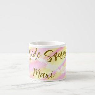 Bride squad golden pastel pink colorful glitter br espresso cup