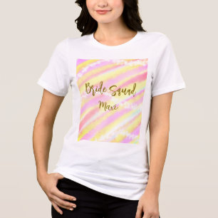 Bride squad golden pastel pink colorful glitter br Tri-Blend shirt