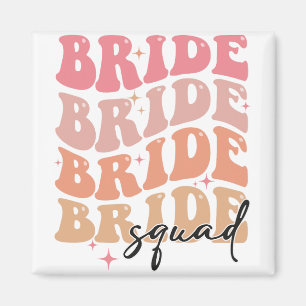 Bride Squad Groovy Theme Bridal Shower Bachelorett Magnet