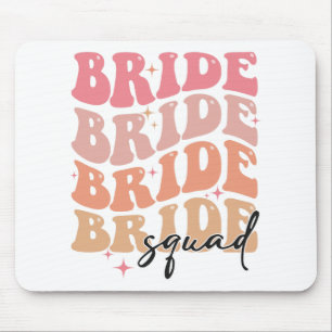 Bride Squad Groovy Theme Bridal Shower Bachelorett Mouse Mat