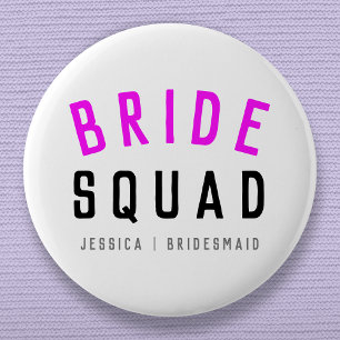Bride Squad   Hot Pink Bachelorette Bridesmaid 6 Cm Round Badge
