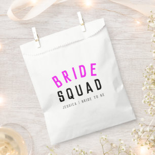 Bride Squad   Hot Pink Bachelorette Bridesmaid Favour Bags