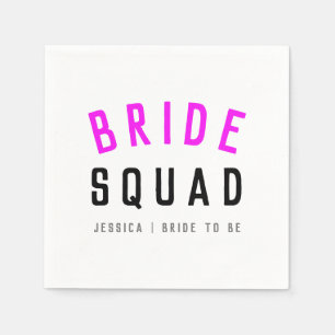 Bride Squad   Hot Pink Bachelorette Bridesmaid Napkin