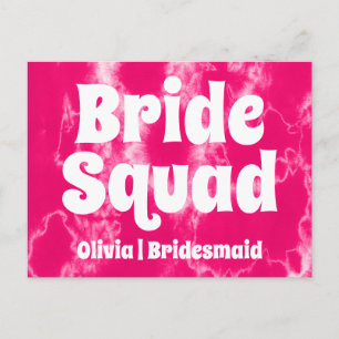 Bride Squad Hot Pink Bachelorette Bridesmaid Postcard