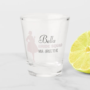 Bride Squad Hot Pink Bachelorette Bridesmaid Shot Glass