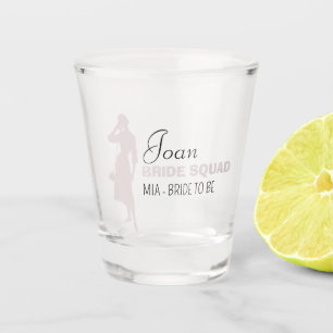 Bride Squad Hot Pink Bachelorette Bridesmaid Shot Glass