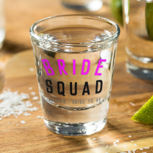 Bride Squad   Hot Pink Bachelorette Bridesmaid Shot Glass