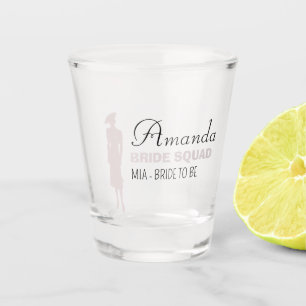 Bride Squad   Hot Pink Bachelorette Bridesmaid  Shot Glass