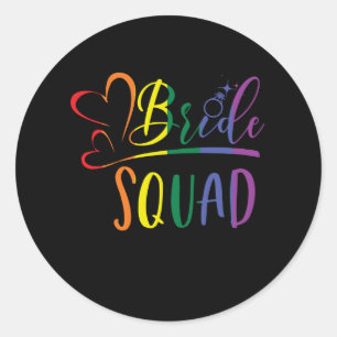 Bride Squad LGBT Wedding Bachelorette Lesbian Classic Round Sticker