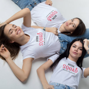 bride squad modern pink Bachelorette Bridesmaid T-Shirt