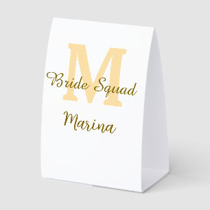 Bride squad monogram golden bridal shower simple 