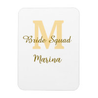 Bride squad monogram golden bridal shower simple