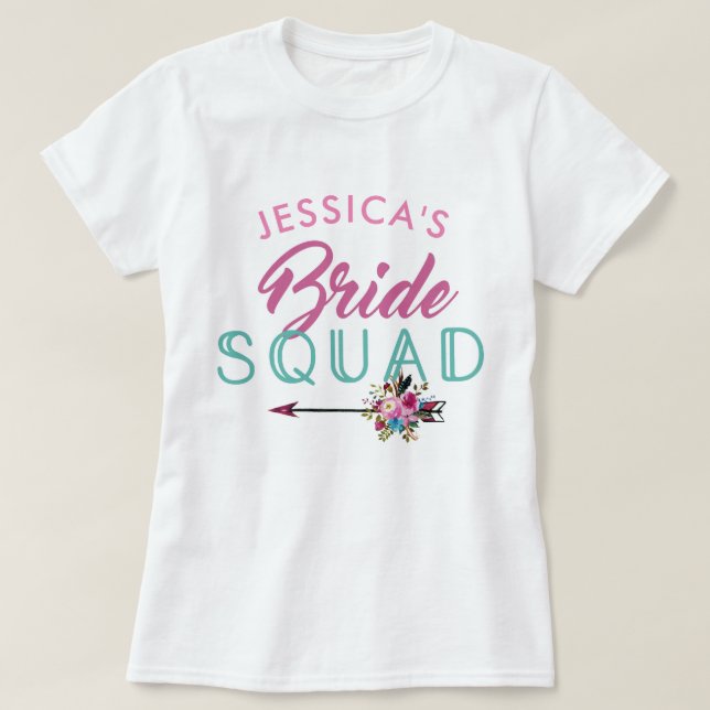 Bride Squad Personalised Party Bridesmaids Tops (Design Front)