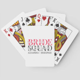Bride Squad   Pink Bachelorette Party Bridesmaid Playing Cards