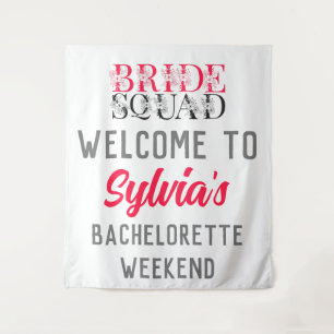 Bride Squad   Pink Bachelorette Party Bridesmaid  Tapestry