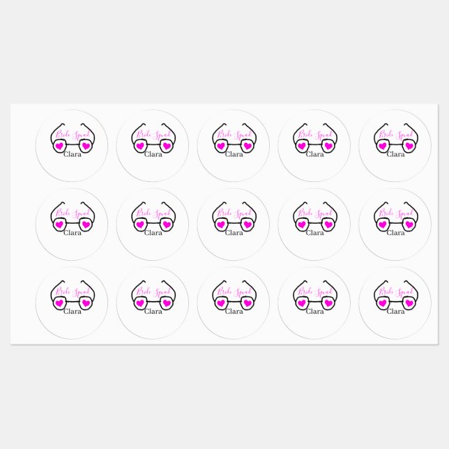 Bride squad pink black googles heart bridesmaid  (Sheet)