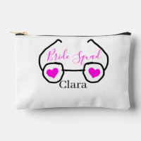 Bride squad pink black googles heart bridesmaid