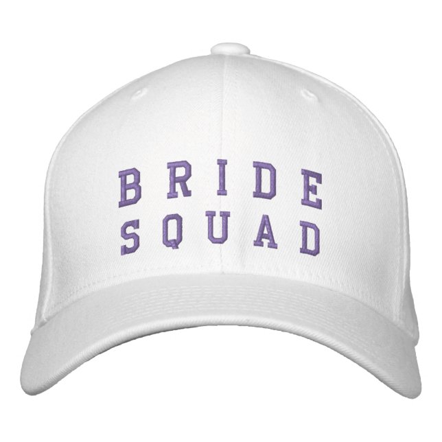 Bride Squad | Purple Bachelorette Bridesmaid Name Embroidered Hat (Front)