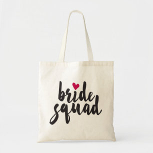 Bride Squad Red Heart Tote Bag