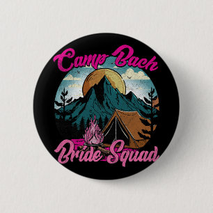 Bride Squad Retro Camping Camp Bachelorette Party 6 Cm Round Badge
