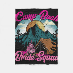 Bride Squad Retro Camping Camp Bachelorette Party  Fleece Blanket