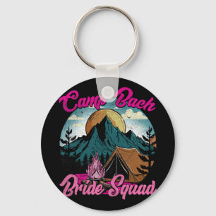 Bride Squad Retro Camping Camp Bachelorette Party Key Ring