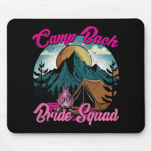 Bride Squad Retro Camping Camp Bachelorette Party Mouse Mat