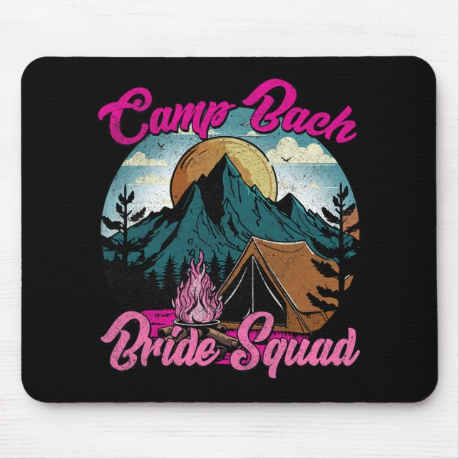 Bride Squad Retro Camping Camp Bachelorette Party  Mouse Mat (Front)
