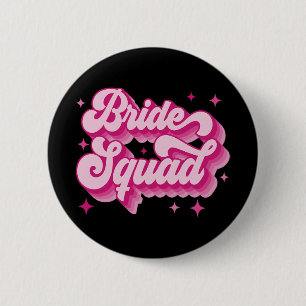 Bride Squad Retro Wedding Bridal Party Bachelorett 6 Cm Round Badge