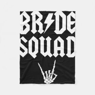 Bride Squad Rock N Roll Gothic Halloween Bachelore Fleece Blanket