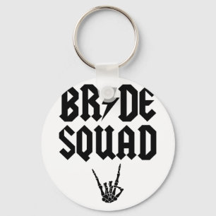Bride Squad Rock N Roll Skeleton Hand Halloween Ba Key Ring
