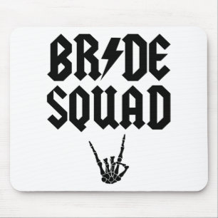 Bride Squad Rock N Roll Skeleton Hand Halloween Ba Mouse Mat