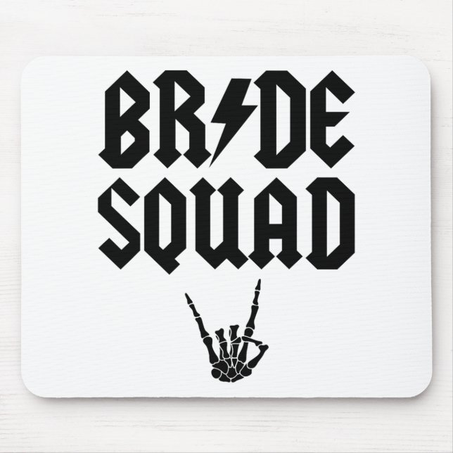 Bride Squad Rock N Roll Skeleton Hand Halloween Ba Mouse Mat (Front)