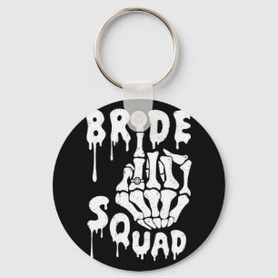 Bride Squad Skeleton Hand Funny Halloween Bachelor Key Ring