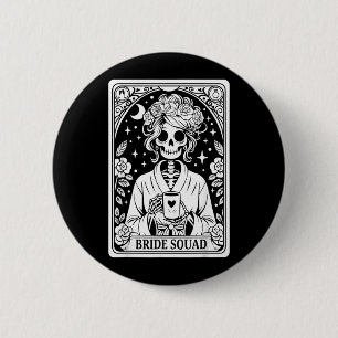 Bride Squad Skeleton Wedding Bachelorette Gothic 6 Cm Round Badge