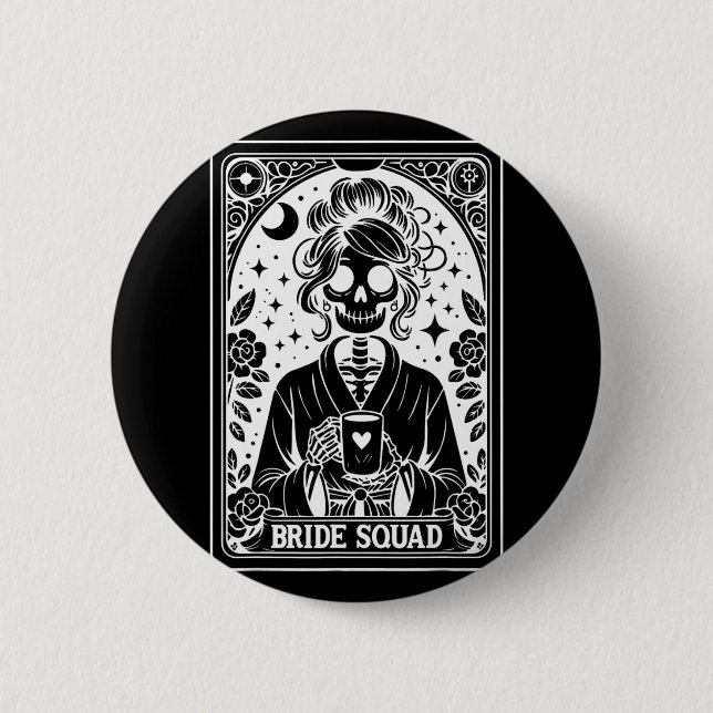 Bride Squad Tarot Card Bride Coven Gothic Bachelor 6 Cm Round Badge (Front)