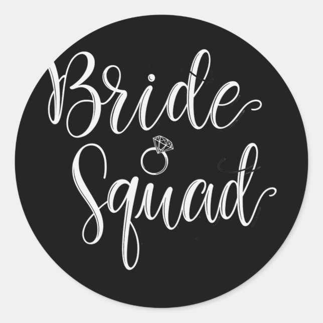 Bride Squad Wedding Bridal Squad Party Bachelorett Classic Round Sticker (Front)
