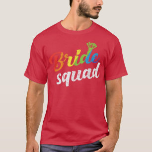 Bride Squad Wedding Shower Bridesmaid Gay Lesbian  T-Shirt