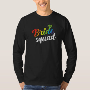 Bride Squad Wedding Shower Bridesmaid Gay Lesbian  T-Shirt
