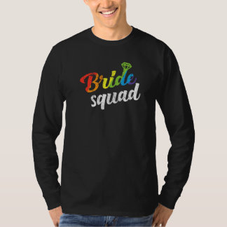 Bride Squad Wedding Shower Bridesmaid Gay Lesbian  T-Shirt
